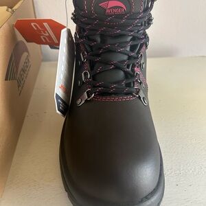 Avenger Women's Black Boots with Pink Highlights